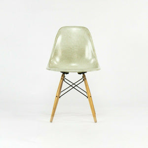 SOLD 2010s Eames Modernica Case Study Natural Fiberglass Side Shell Chair with Dowel Base