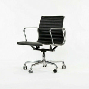 SOLD 2007 Herman Miller Eames Aluminum Group Management Desk Chair in Black Naugahyde