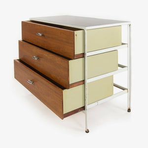 SOLD 1950s George Nelson for Herman Miller Walnut Laminate Steel Frame Series Dresser