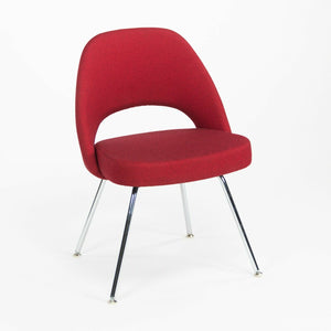 SOLD Red Fabric Eero Saarinen for Knoll 2020 Executive Side Chair with Chrome Legs