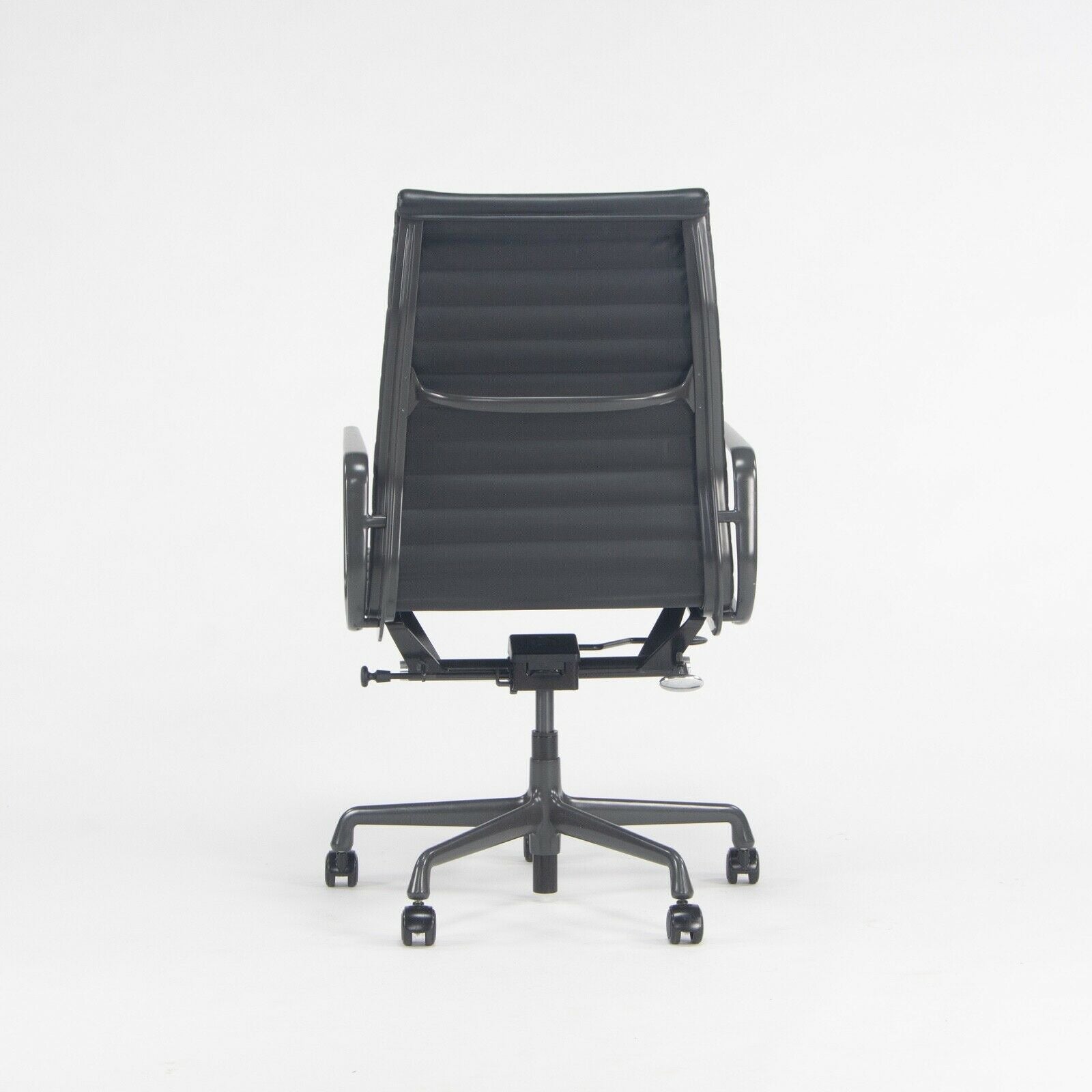 SOLD 2018 Herman Miller Eames Aluminum Group Executive Desk Chair in Black Leather 7x
