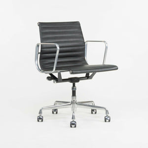 SOLD C. 2010s Herman Miller Eames Aluminum Group Management Desk Chair Black Leather