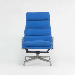 SOLD Herman Miller Eames Aluminum Group Executive Soft Pad Lounge Chair Blue Fabric