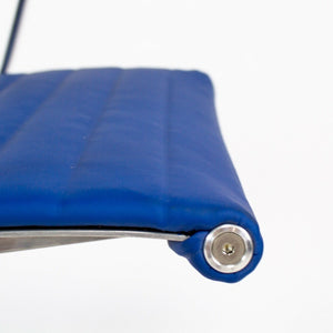 SOLD 2010s Herman Miller Eames Aluminum Group Management Desk Chair in Blue Leather