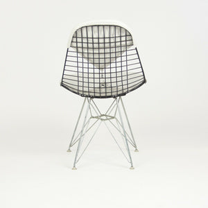 SOLD 1960 Set of 4 Herman Miller Eames DKR-1 Wire Dining Chairs with White Bikini Pads