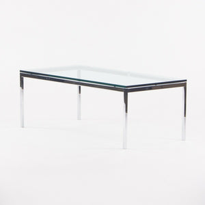 SOLD Florence Knoll for Knoll Studio 45 x 22 Chrome Coffee Table w/ Glass Top Signed