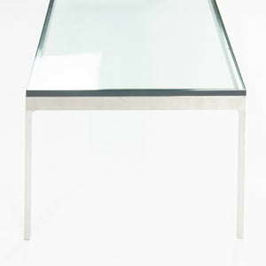 SOLD Nicos Zographos Designs Ltd Brushed Stainless Steel Coffee Table with Glass Top