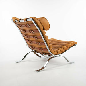 1960s Lounge Chair and Ottoman attributed to Arne Norell as Ari Chair with New Cognac Leather