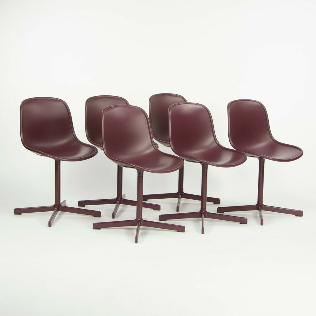 SOLD 2020 Set of 6 HAY Neu 10 Bordeaux Poly Swivel Shell Chairs