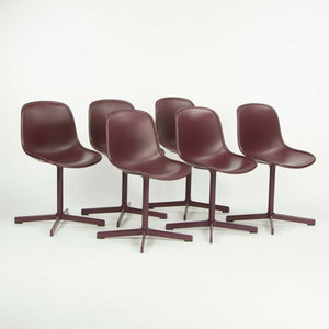 SOLD 2020 Set of 6 HAY Neu 10 Bordeaux Poly Swivel Shell Chairs