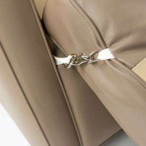 SOLD 2010s Mies Van Der Rohe Knoll Studio Dark Tan Leather Krefeld Three Seat Sofa