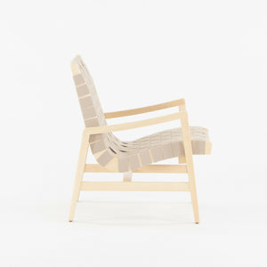 SOLD 2021 Jens Risom for Knoll Lounge Chair with Arms in Maple Frame & Flax Webbing