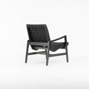 SOLD 2021 Jens Risom for Knoll Ebonized Maple & Black Cotton Lounge Chair with Arms