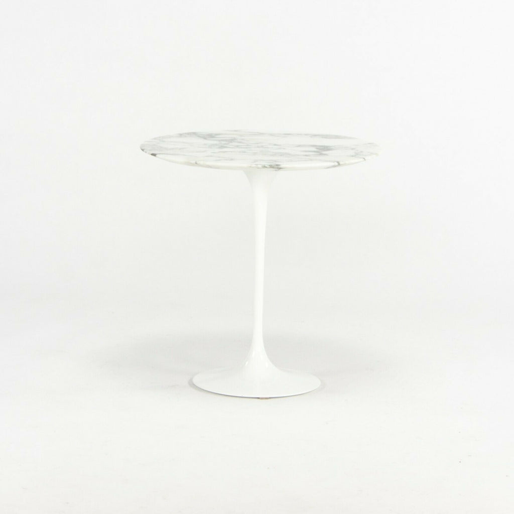 SOLD 2019 Eero Saarinen for Knoll Tulip 20 inch Round Side Table in Satin Arabescato