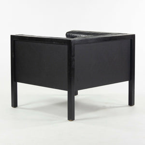 SOLD 1960s Pair of George Nelson for Herman Miller Cube Lounge Chairs in Black Leather
