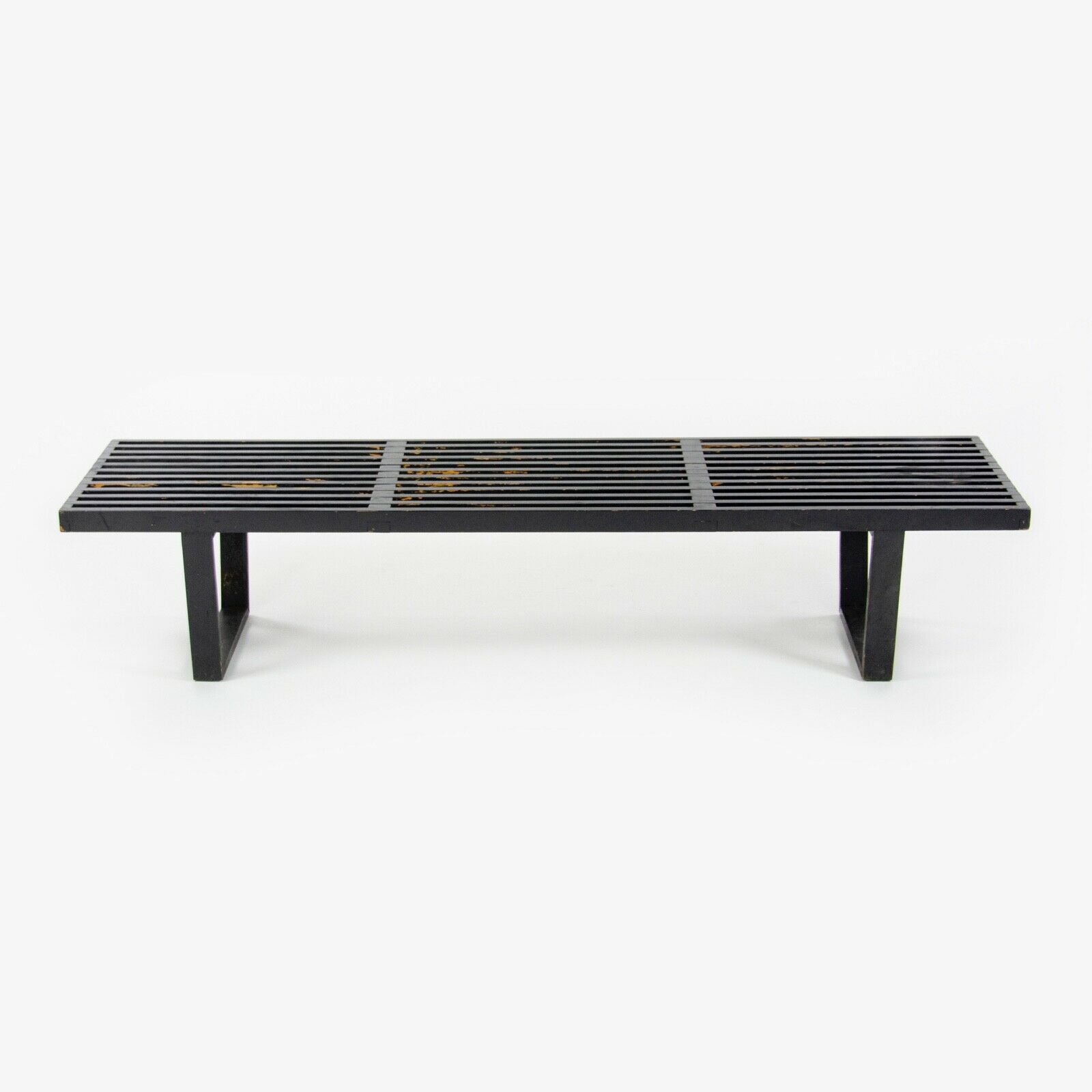 SOLD 1950s George Nelson for Herman Miller Black Ebonized Birch Bench Model 4692 68in