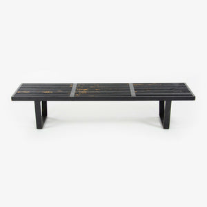 SOLD 1950s George Nelson for Herman Miller Black Ebonized Birch Bench Model 4692 68in