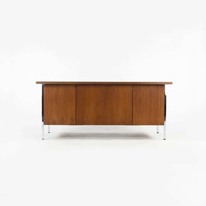 1950s Florence Knoll Double Pedestal Walnut Chrome and Laminate Executive Desk