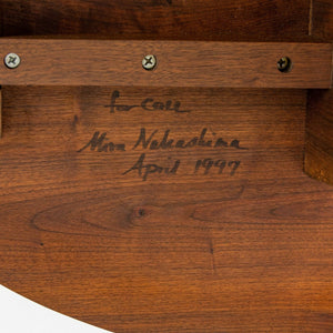 SOLD 1997 Mira Nakashima Minguren I Special 42 inch Round Black Walnut Dining Table