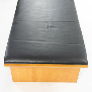 SOLD Mark Goetz Bernhardt Design Black Leather & Parawood Laurel Bench from Princeton