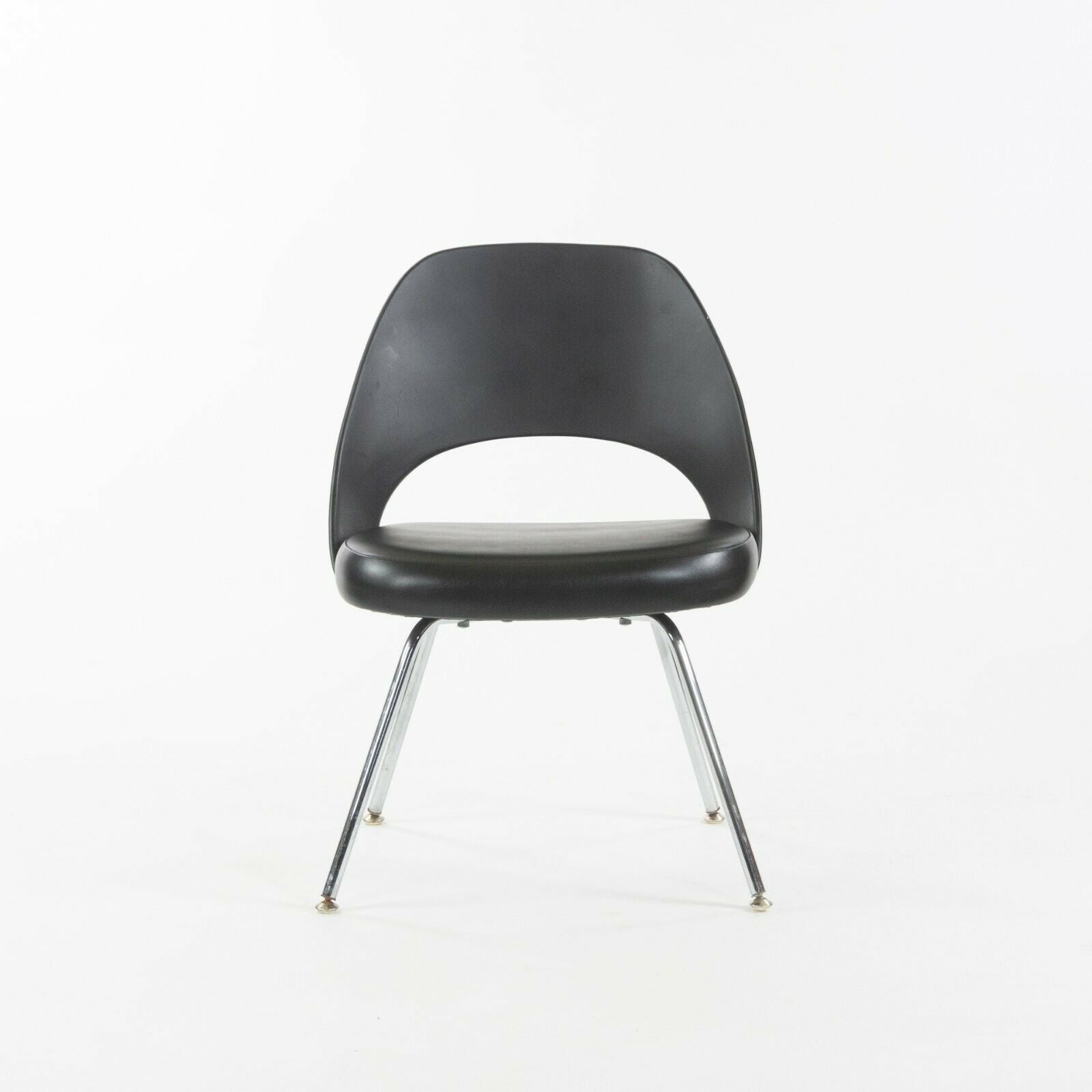 2014 Eero Saarinen for Knoll Executive Armless Dining Chair Black with Chrome