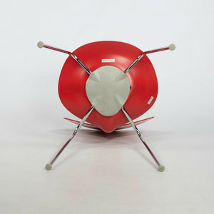 2010s Ross Lovegrove Orbit Chair by Bernhardt Design in Red Plastic Chrome Legs