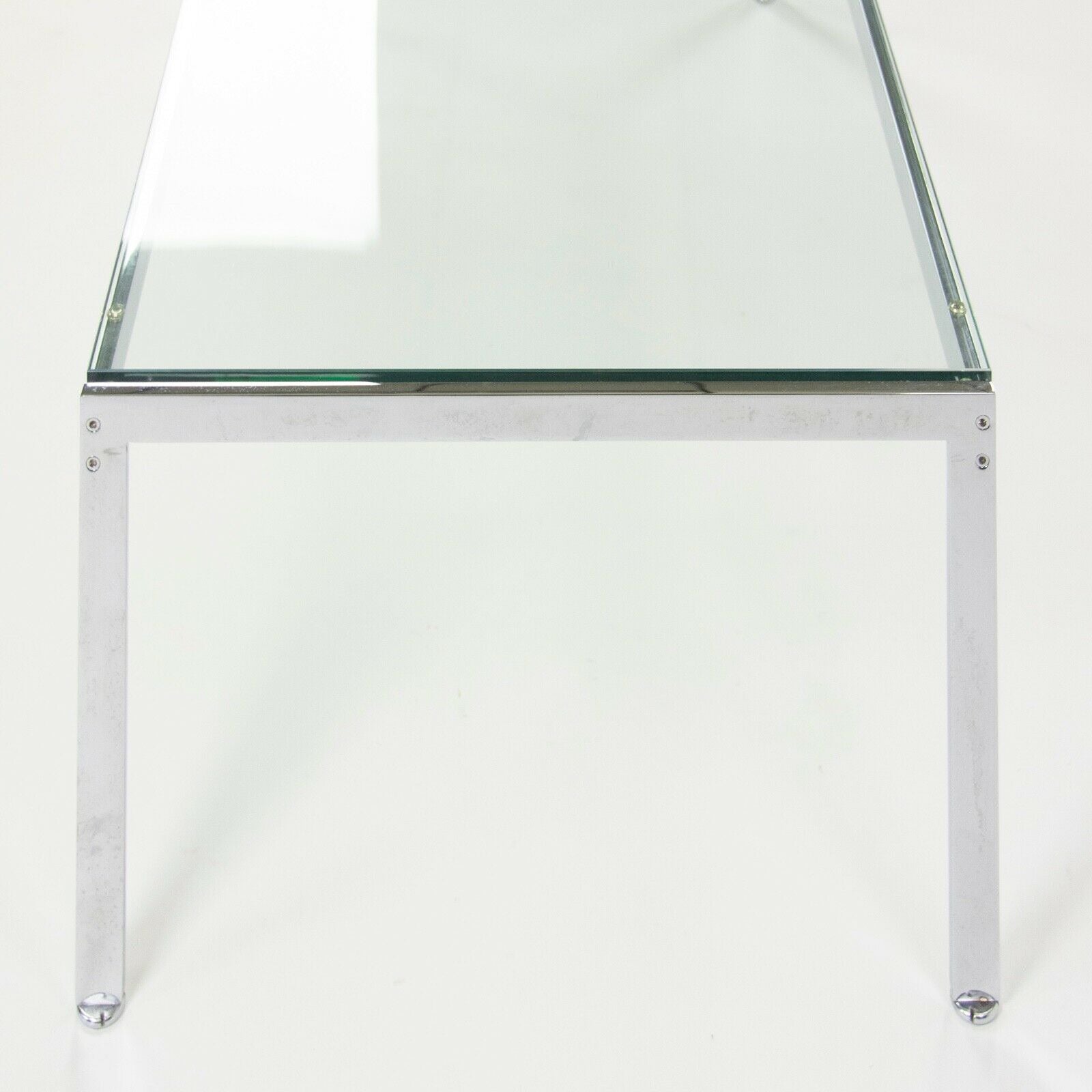 SOLD Geiger Metal Series Coffee Table, Chromed Steel and Glass Top 48" x 24"