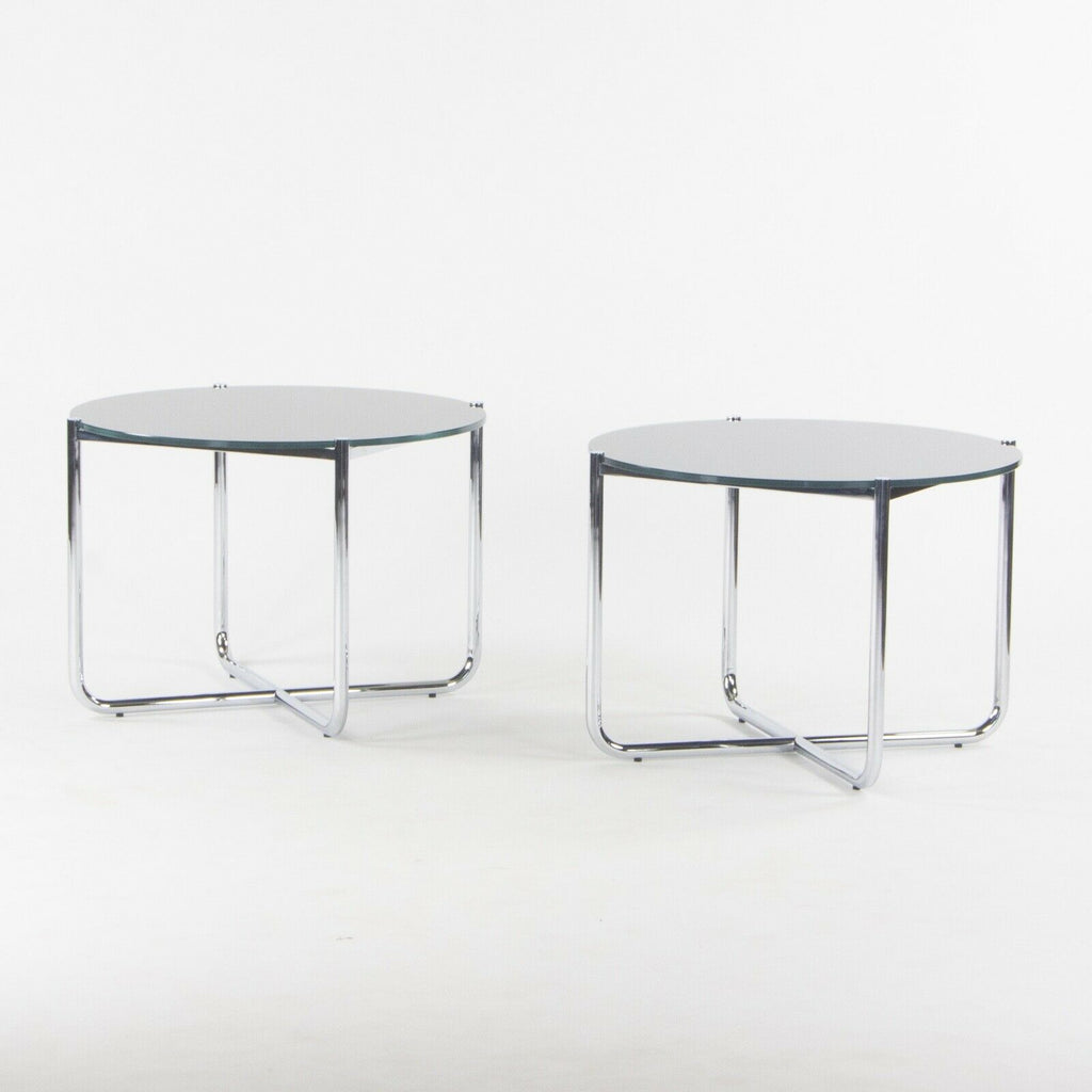 SOLD 2021 Mies Van Der Rohe for Knoll MR Side End Table Smoked Glass Chromed Steel