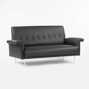 SOLD 1954 George Nelson Herman Miller 5482 Thin Edge Loveseat / Sofa in Black