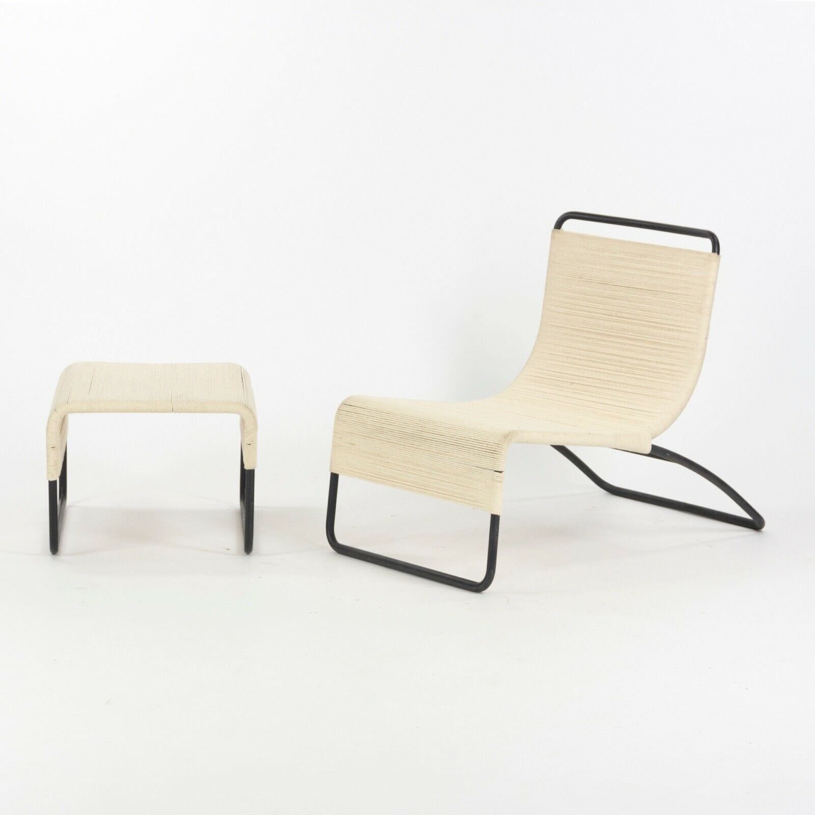 SOLD 1960s Van Keppel & Green for Brown Jordan Outdoor String Lounge Chair & Ottoman