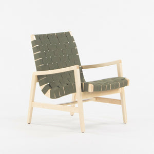 SOLD 2021 Jens Risom for Knoll Lounge Chair with Arms in Maple Frame & Khaki Webbing