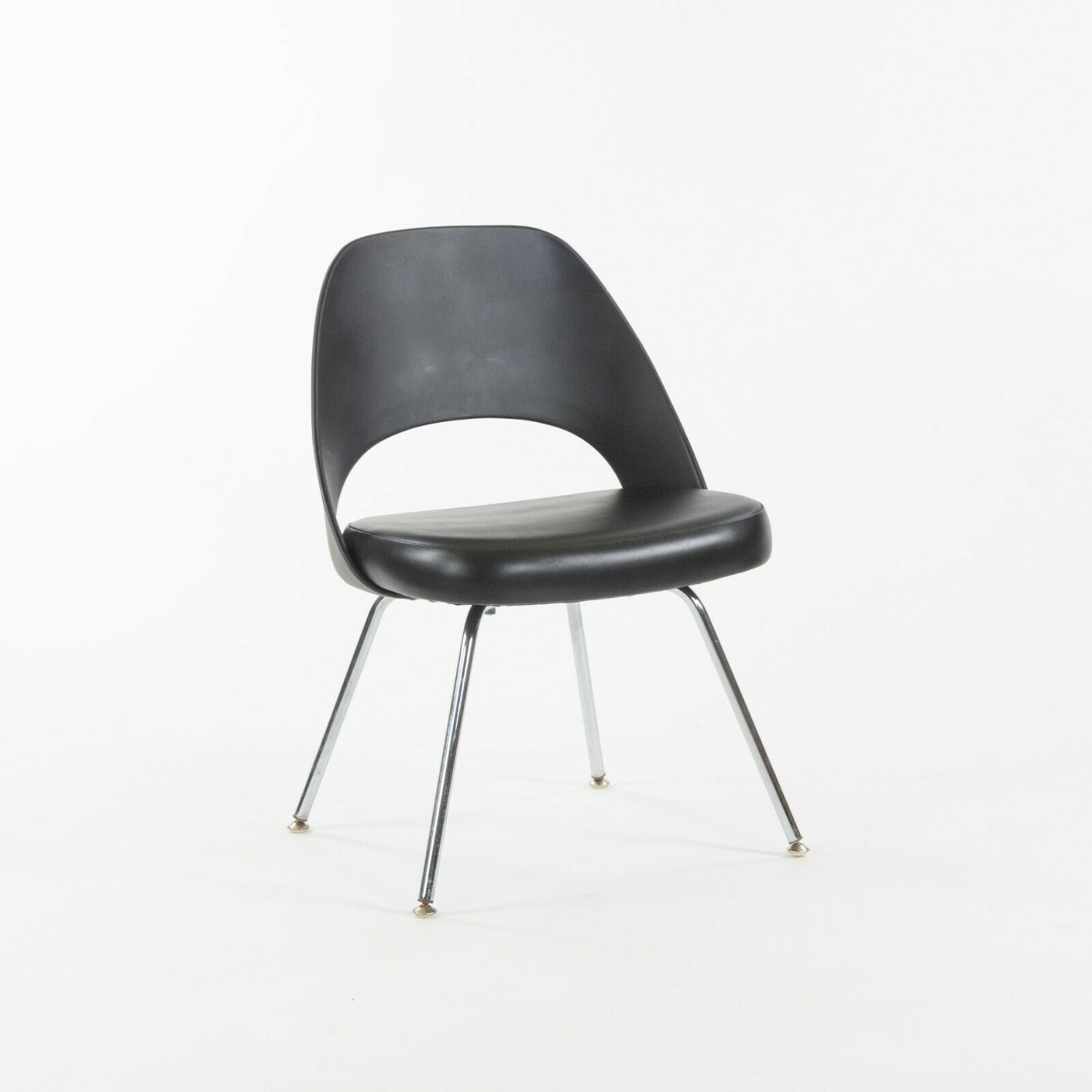 2014 Eero Saarinen for Knoll Executive Armless Dining Chair Black with Chrome