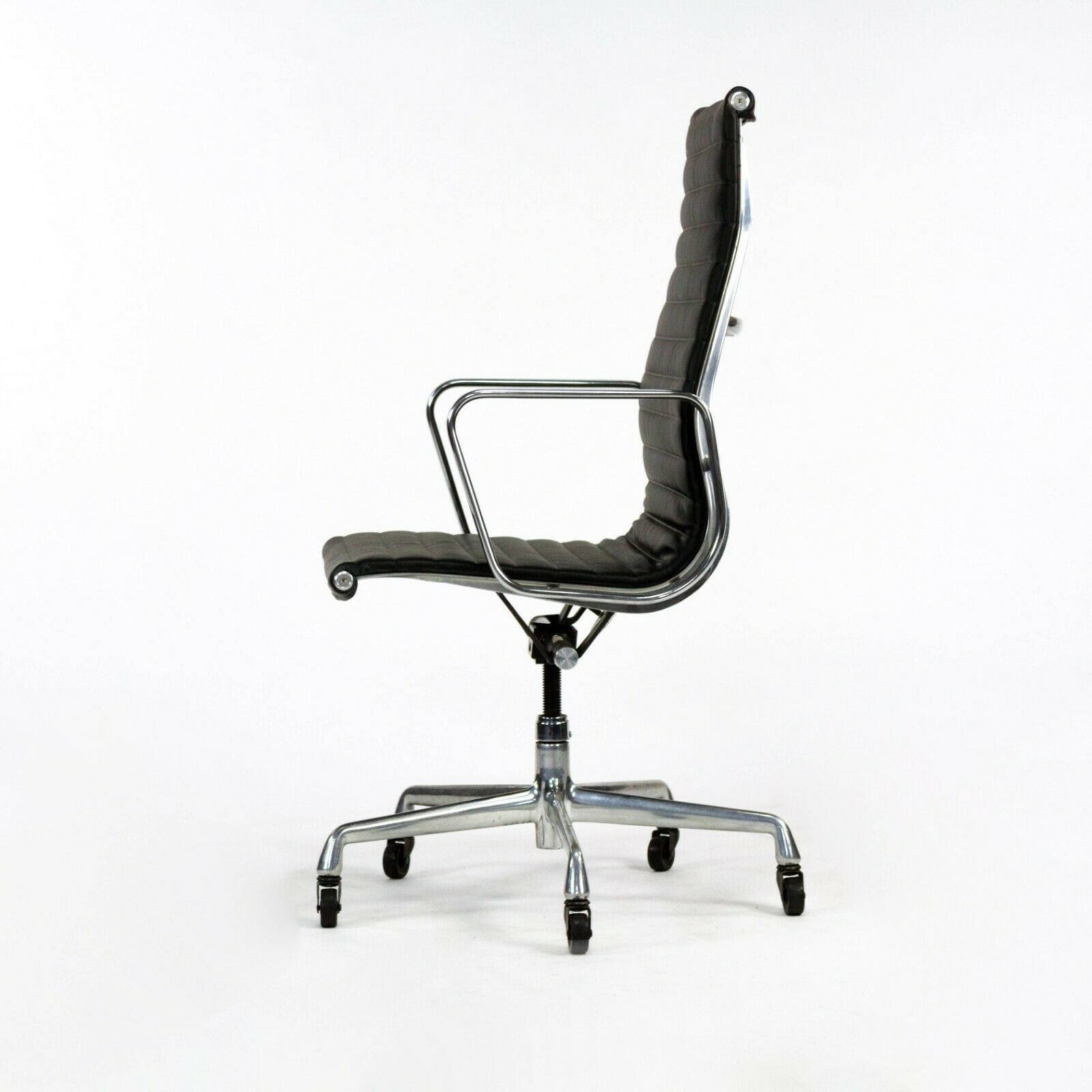 SOLD 2010s Herman Miller Eames Aluminum Group Executive Desk Chair in Black Leather