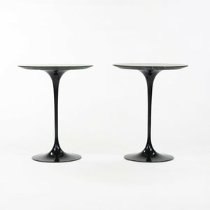 SOLD 2020 Eero Saarinen Knoll Tulip Side End Table w/ 16in Verdi Alpi Green Marble 2x Available