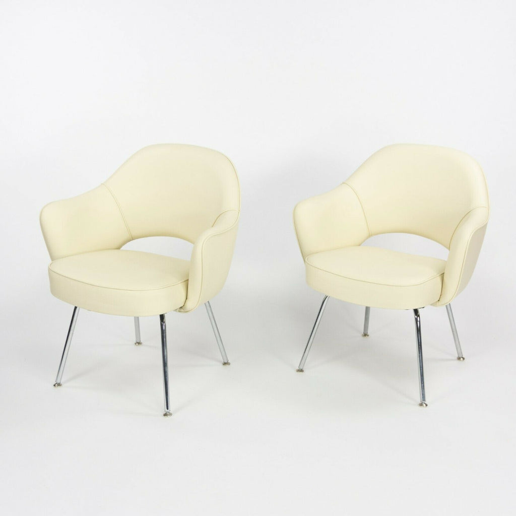 SOLD Eero Saarinen for Knoll 2020 Executive Armchair with Chrome Legs & Leather 2x Available
