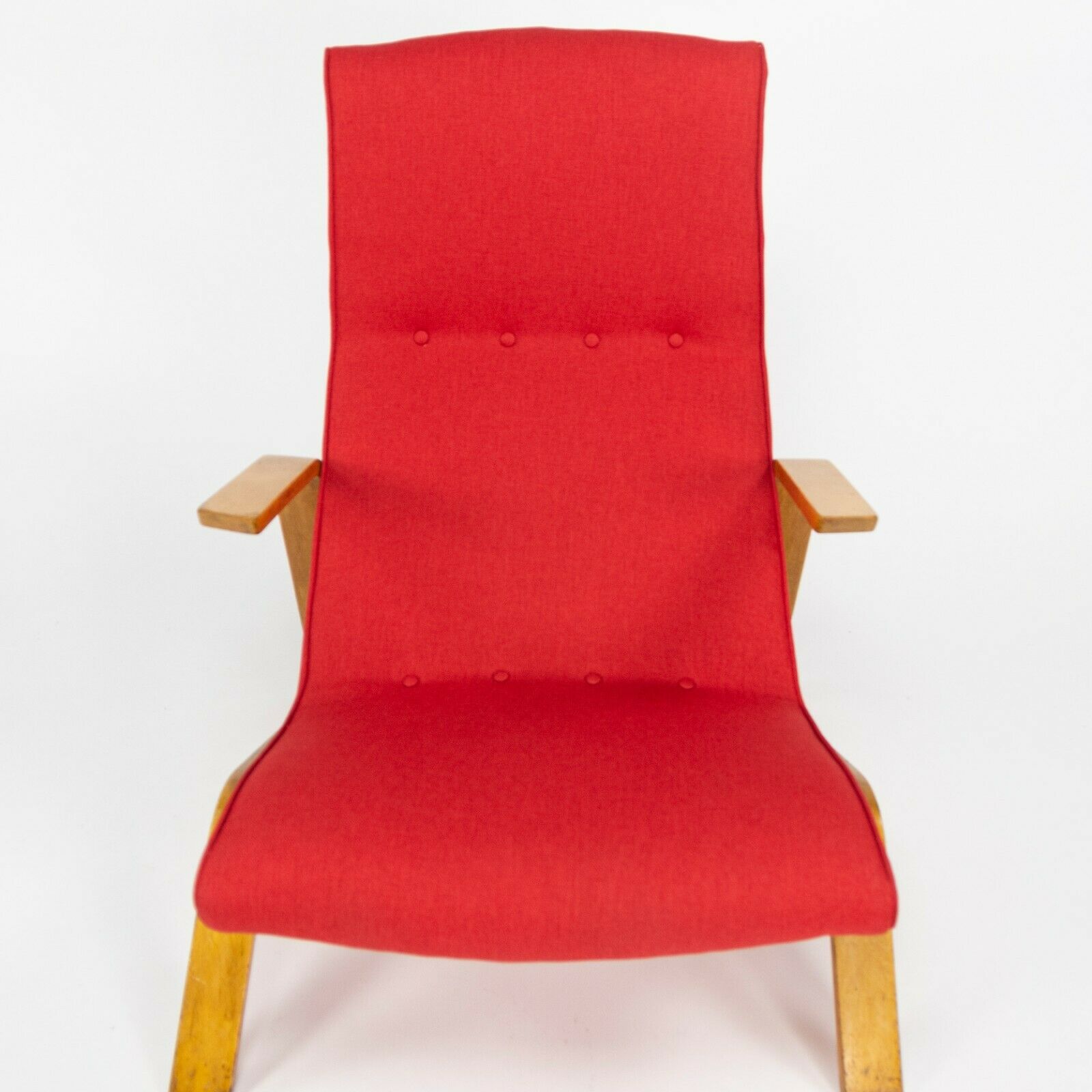 SOLD 1950s Eero Saarinen Knoll Grasshopper Lounge Chair w/ New Red Knoll Upholstery