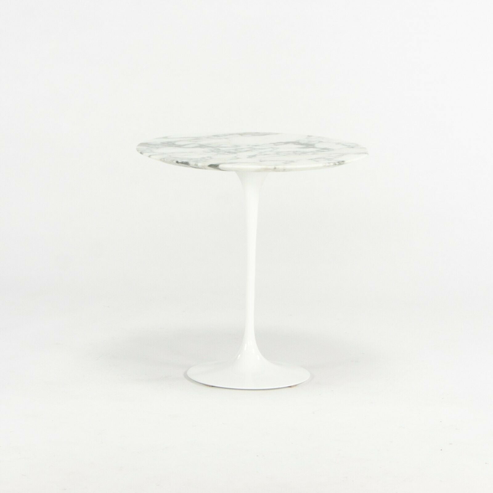 SOLD 2019 Eero Saarinen for Knoll Tulip 20 inch Round Side Table in Satin Arabescato