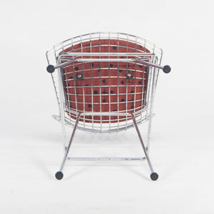 SOLD Harry Bertoia for Knoll Wire Chrome Bar Stools with Eames Dot Fabric Seat Pads