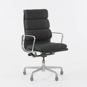 SOLD 1985 Black Fabric Eames Aluminum Group Soft Pad Executive High Back Desk Chair