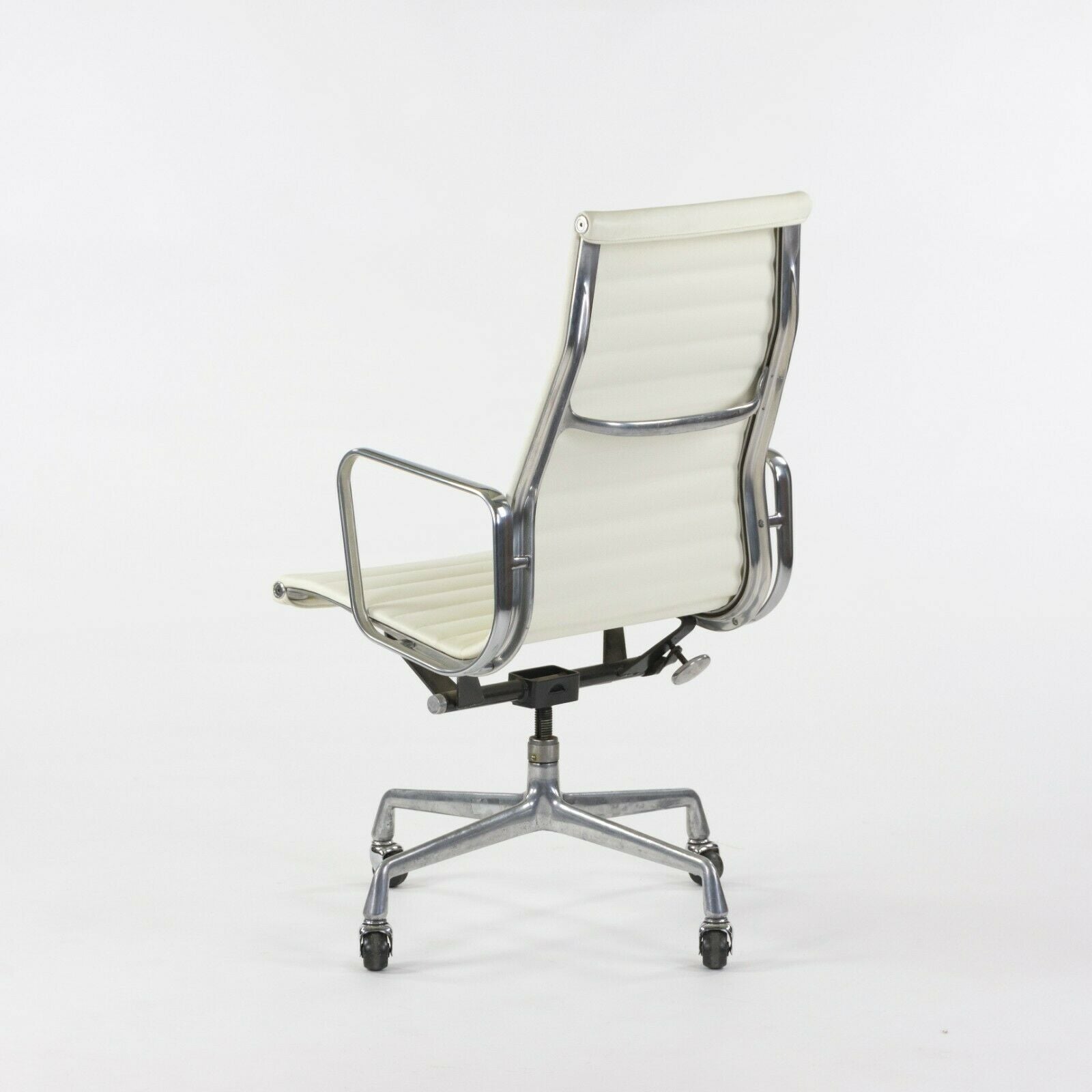 SOLD Herman Miller Eames Aluminum Group Executive High Back Desk Chair White Leather