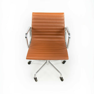 SOLD 2010s Herman Miller Eames Aluminum Group Management Desk Chair in Cognac Leather