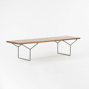 1950s Harry Bertoia for Knoll Associates Model 400 Bench in Oak with Black Base