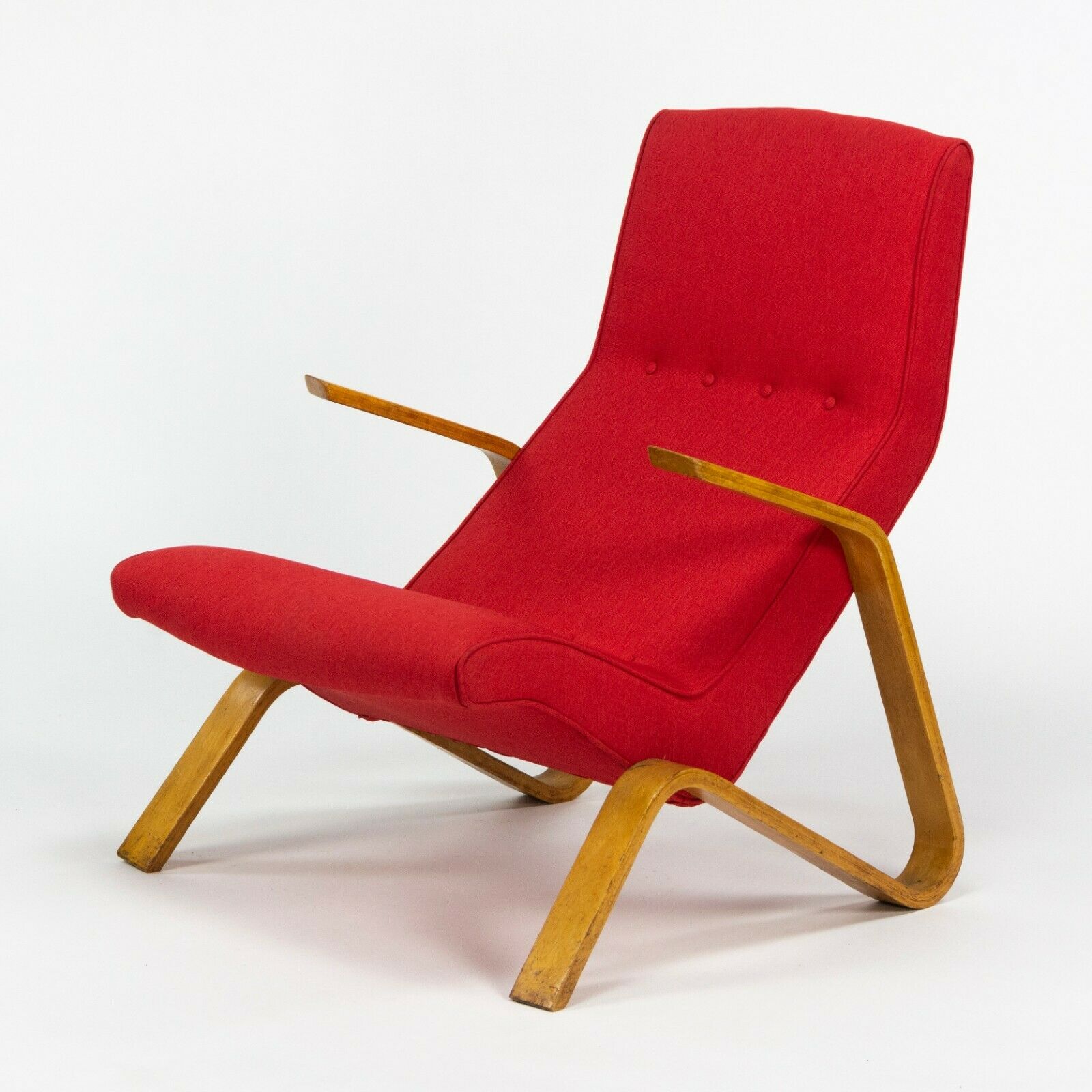 SOLD 1950s Eero Saarinen Knoll Grasshopper Lounge Chair w/ New Red Knoll Upholstery