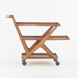 SOLD 1950s Italian Modern Cesare Lacca Bar Cart Serving Tea 3-Tier Walnut Ico Parisi
