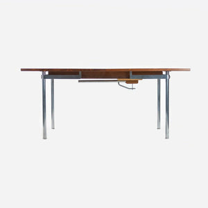 1960 Hans J. Wegner for Andreas Tuck Model AT321 Dining Table in Rosewood and Chromed Steel