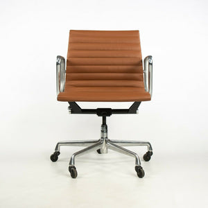 SOLD 2010s Herman Miller Eames Aluminum Group Management Desk Chair in Cognac Leather