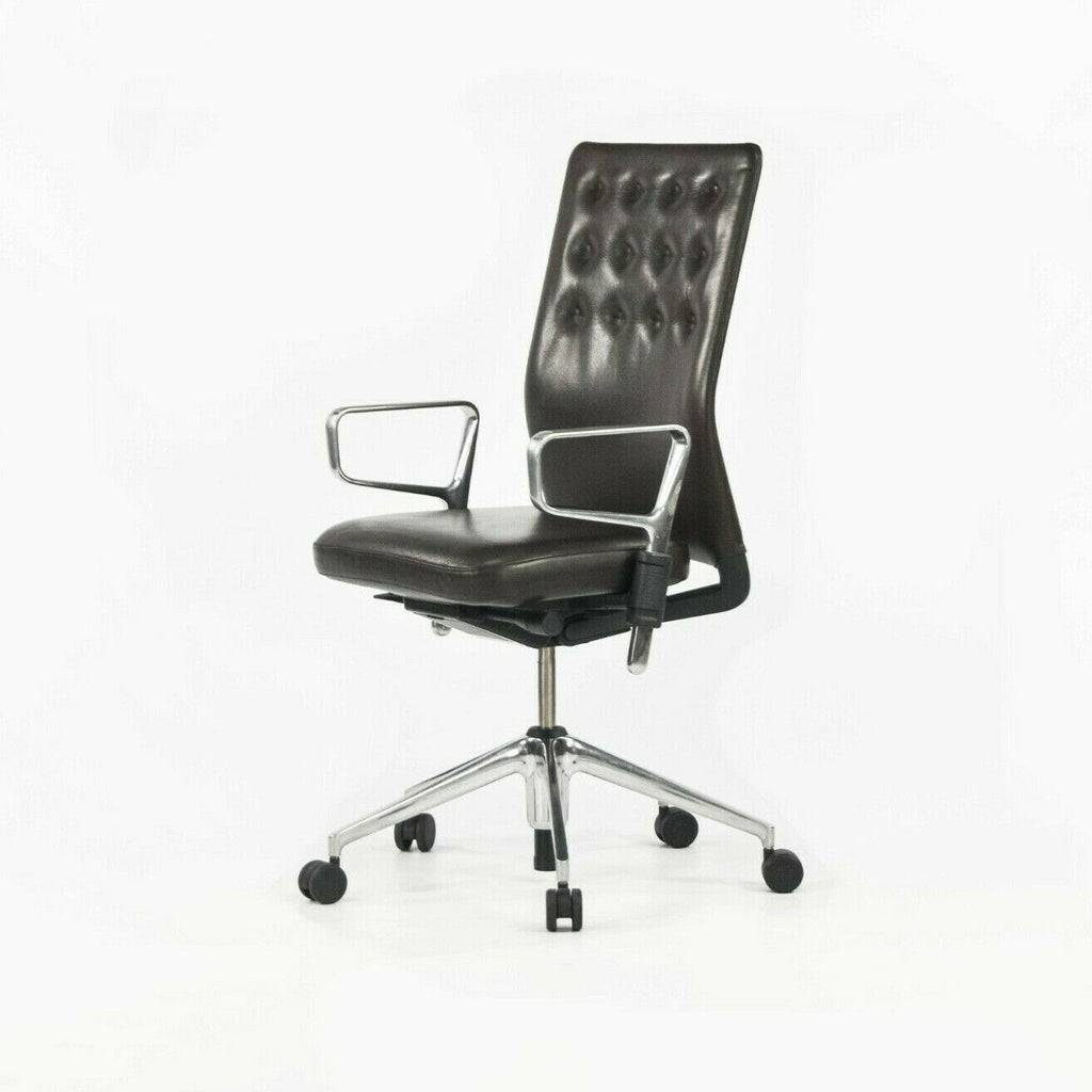 2012 Vitra ID Trim Desk Chair Polished Aluminum & Leather by Antonio Citterio