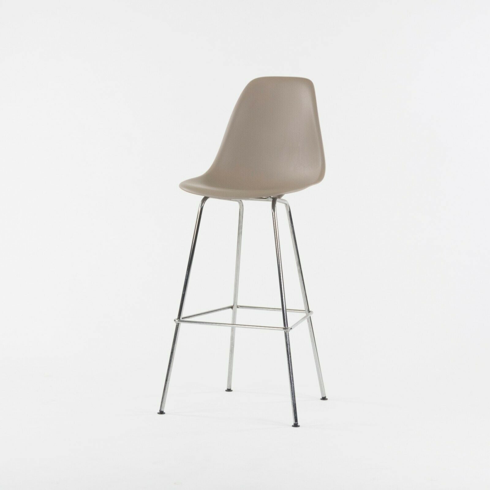 SOLD Ray and Charles Eames Herman Miller Molded Shell Bar Stool Chair Sparrow Grey