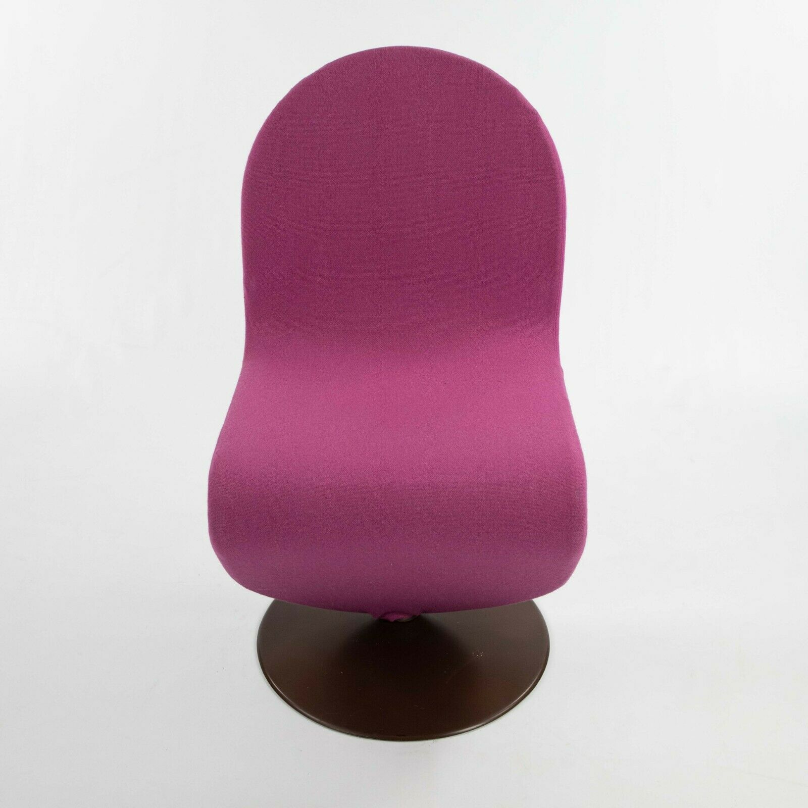 SOLD 1970s Verner Panton for Fritz Hansen 1-2-3 Dining Side Chair in Magenta Fabric