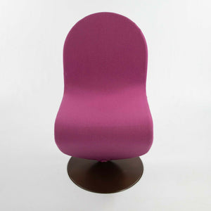 SOLD 1970s Verner Panton for Fritz Hansen 1-2-3 Dining Side Chair in Magenta Fabric